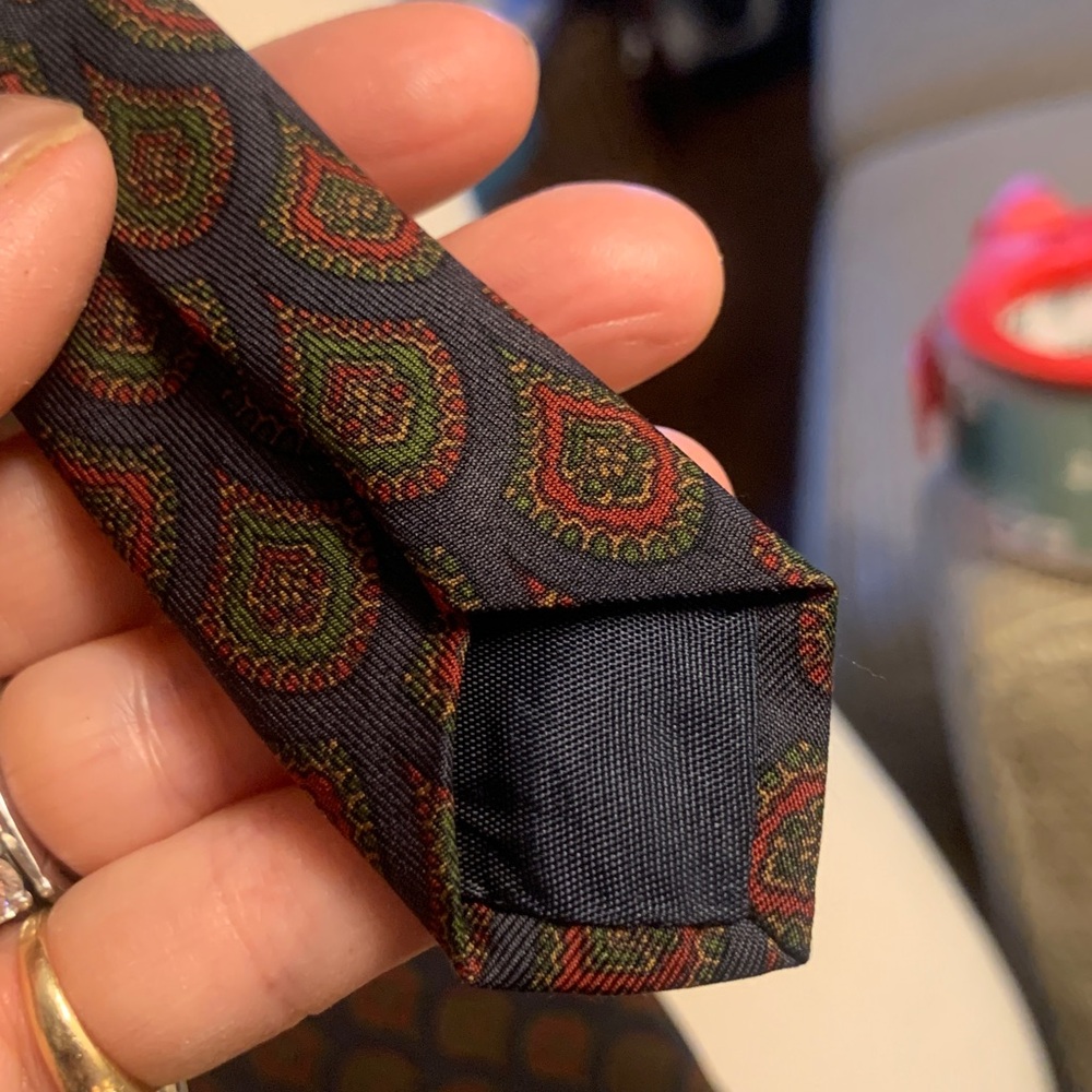 MARIANO RUBINACCI FOR LOUIS,BOSTON LUXURY DESIGNER CHOCOLATE BROWN SILK NECKTIE - Picture 11 of 15